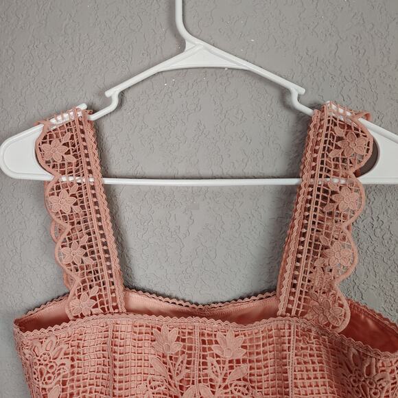 Farm Rio Guipure Lace Crop Top Light Pink Size XS - Picture 11 of 16